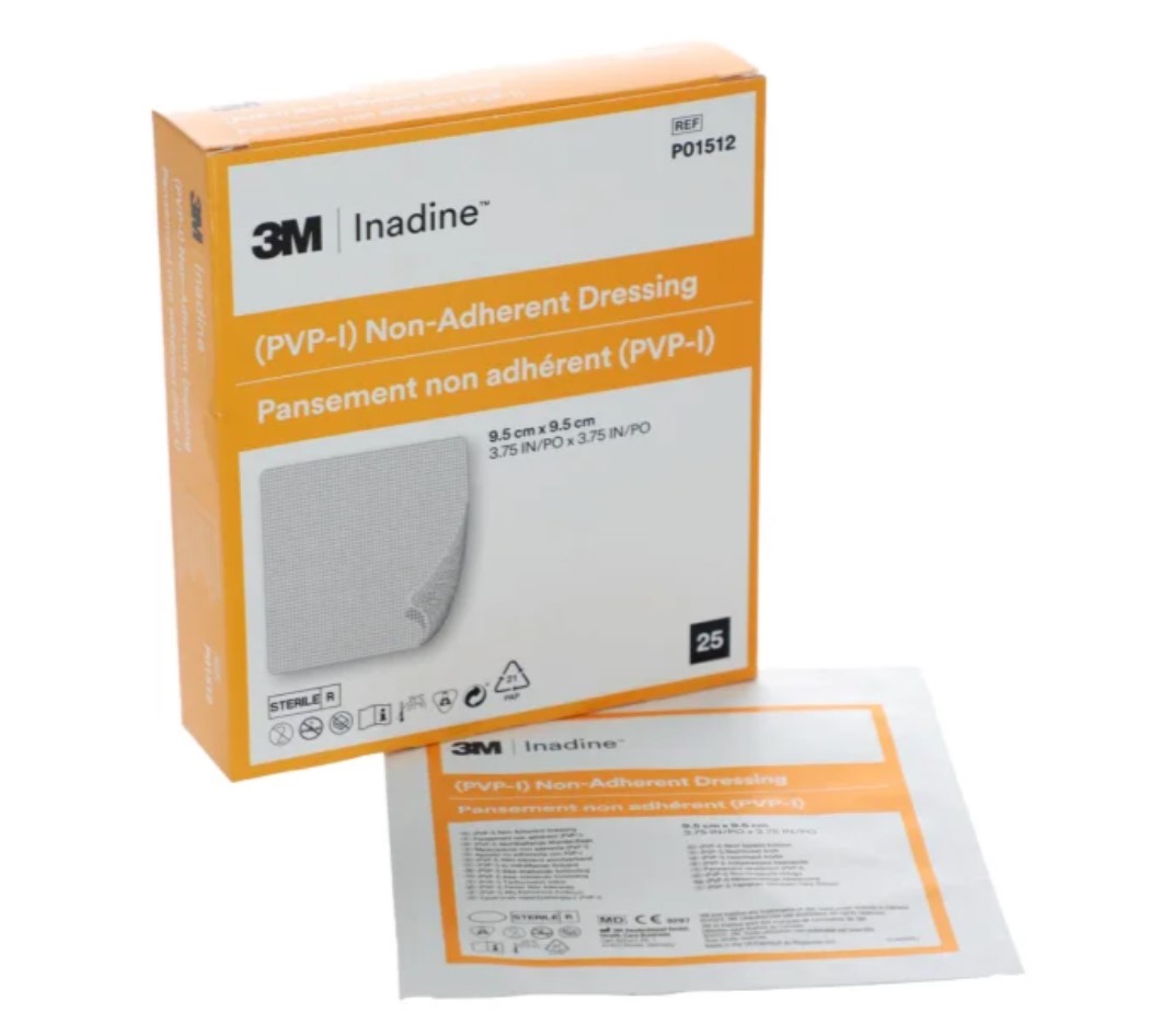 INADINE 9,5cm* 9,5cm Antihaft-Verband mit Povidon-Jod 1St.